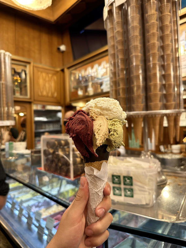 Chocolate Ice Cream with Cream Topping