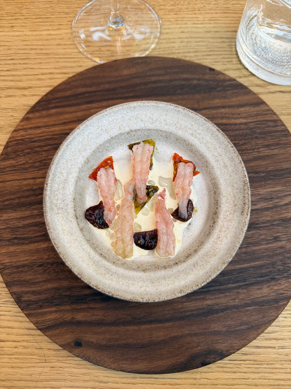 Raw Shrimps with Oxheart Tomatces