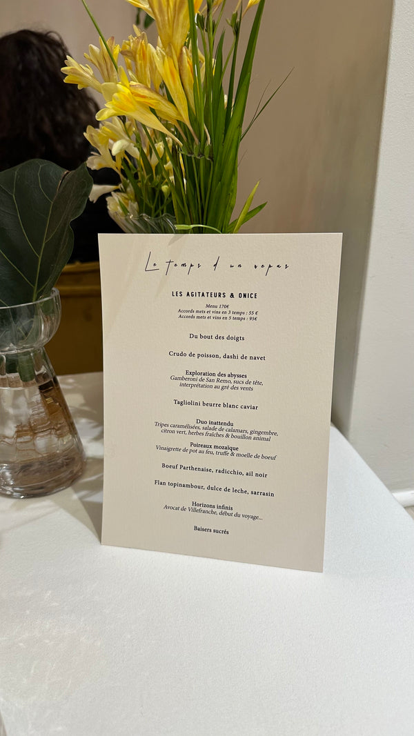 Les Agitateurs x Onice Menu