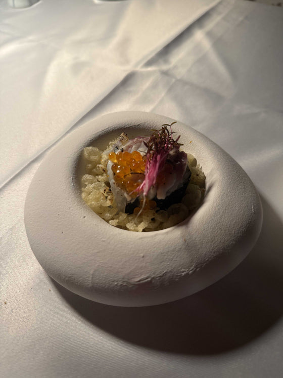 Tarama Üzerinde Levrek & Karides Maki