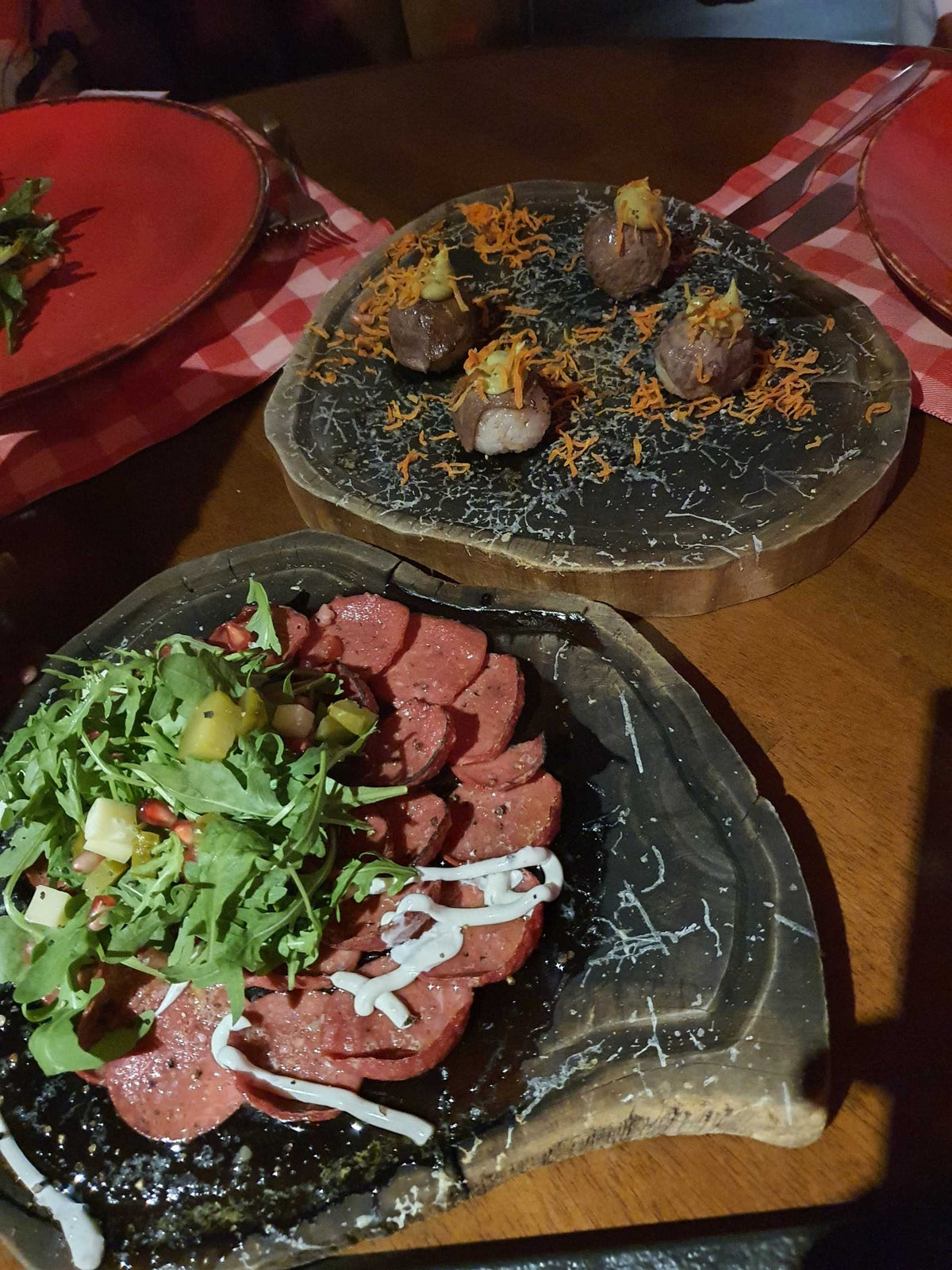 Sucuk Carpaccio & Flamed Wagyu Sushi