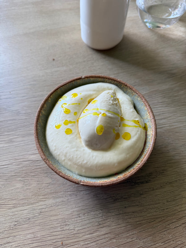Rhubarb, Mascarpone Cream, Vanilla Ice Cream